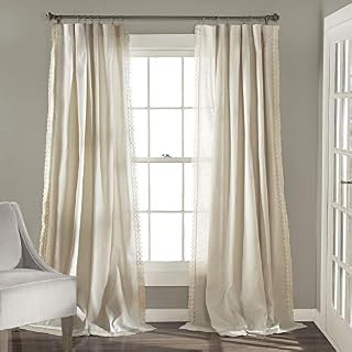 Lush Decor Rosalie Window Curtains Farmhouse, Rustic Style Panel Set for Living, Dining