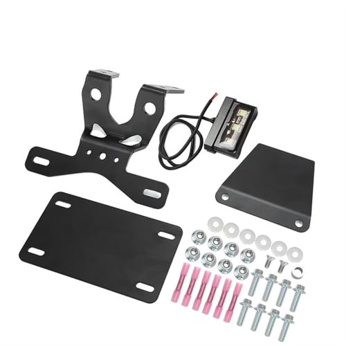 PuLaif Motorcycle Plate Mount for Kawasaki KLR650 S KLR650S KLR 650S KLR 650 S 2023 Motorcycle Black License Plate Holder Rear Tail Tidy Fender Eliminator Bracket