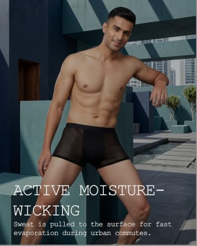Image of Mesh Boxer Men's | Breathable Pouch | Dot Silky Smooth Innerwear |