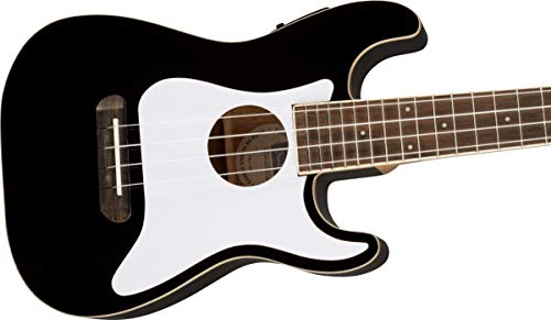 Fender Fullerton Strat Concert Ukulele, Black #TOP3
