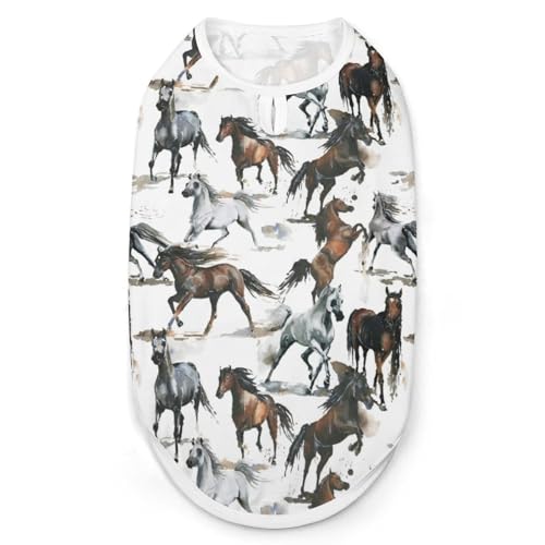 ペット服 馬柄 ウマ 馬愛好家 総柄 犬服 ペットウェア Tシャツ パーカー 袖なし 犬の服 タンクトップ タンクトップ クールベスト 通気性 ファッション S-2XL