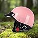 Half Motorcycle Helmets Retro Open Face Half Shell Motocross Helmet for Cycling Motocross Cruiser Bike Scooter Chopper Men Women DOT Approved (Pink, Large)