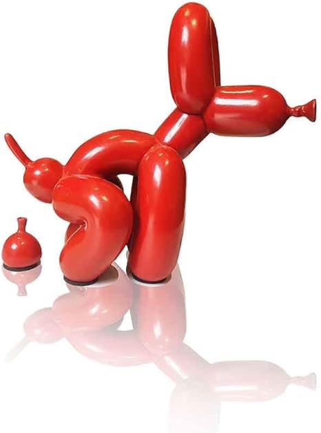 Amazon Co Jp 光沢のあるバルーン犬とうんちの置物 ジェフ クーンズのアート彫刻 手作りの子犬の彫像 クリエイティブなギフトモダンな家の装飾オフィスの装飾品 ホーム キッチン