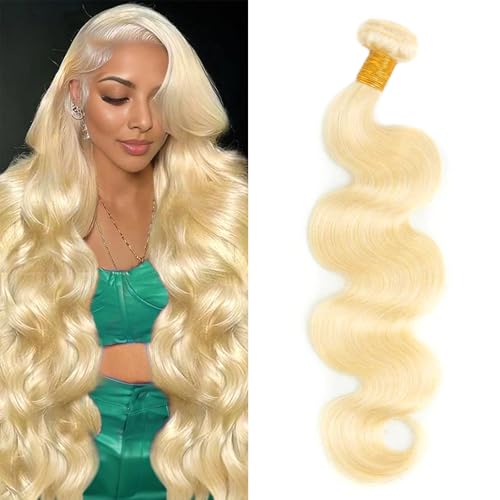 613 Bundles Blonde Bundles Human Hair 18 Inch 613 Body Wave bundles 100% Unprocessed 12A Grade Brazilian Virgin Hair Bundles 1 Bundle Human Hair 613 Blonde Bundle Human Hair Extensions for Women