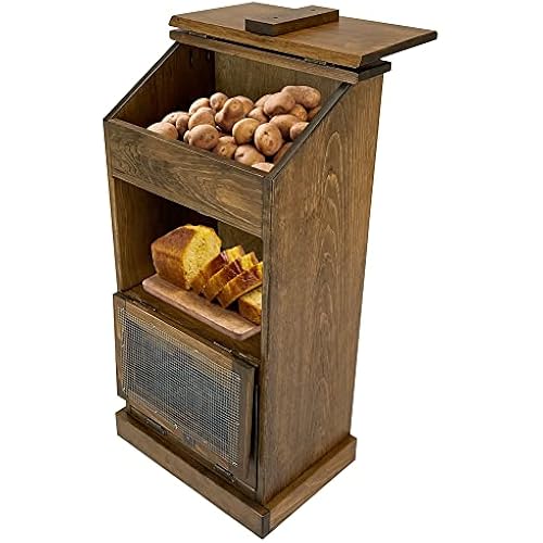 Peaceful Classics Wooden Bread and Vegetable Storage Bin, Special Walnut