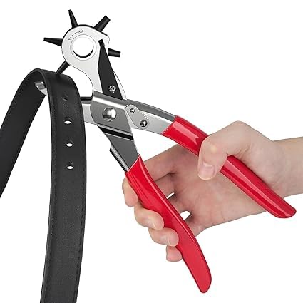 Leather Hole Punch Tool for Belts, Bags, Dog Collars and Watch Bands, Manual Multi Size Belt Hole Maker Machine with Durable Construction 1 pcs-image-0