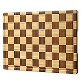 THETCHRY Bamboo Cutting Boards for Kitchen, Checkered Wooden...