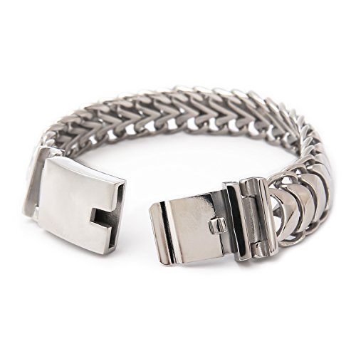 Bluefox Men's Bracelet Keel Titanium Steel High Polished Link Bracelet Pack 1,8.46'' #TOP1