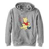 Disney Boy's Pooh Line Art Hoodie, Athletic Heather, Small