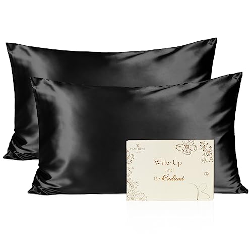 Yanibest Satin Pillowcase, Silk Pillow Cases for Hair and Skin with Zipper, Queen Pillow Cases Set of 2 for 20"x30", Exquisite Packaging for Women Men by YANIBEST - Used condition - US$13.94