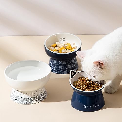 Gamelle élevée pour chat Harilla en céramique lavable et stable