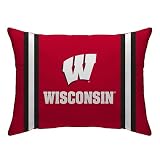 Pegasus Sports NCAA Standard Stripe Logo Bed Pillow, One Size, Red