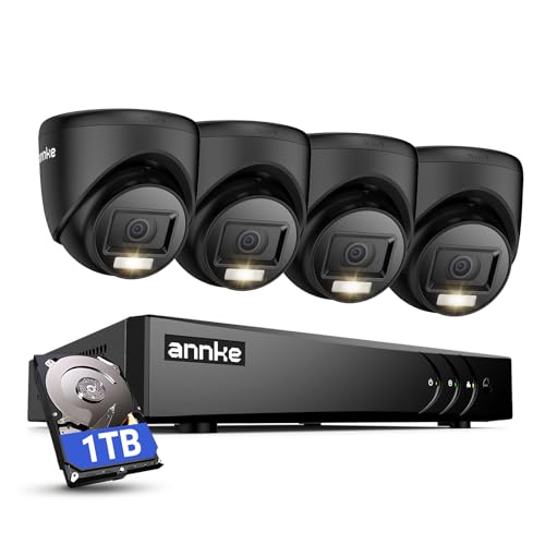 Image of ANNKE Home Security Camera System, 3K Lite 5-in-1 H.265+ 8CH DVR with 1TB Hard Drivr, 4x 1080P HD CCTV Dome Cameras, Human & Vehicle Detection, Smart Playback, Instant email Alert