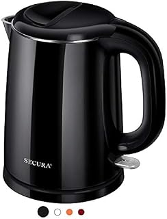 Secura Stainless Steel Double Wall Electric Kettle Water Heater for Tea Coffee w/Auto