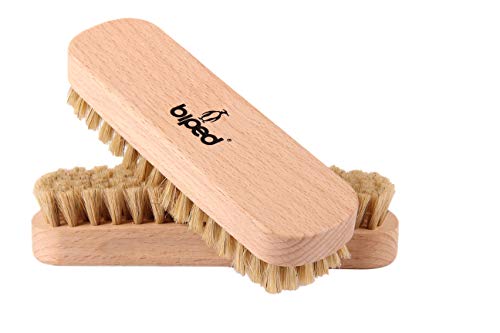 biped Conjunto de 2 piezas – Cepillos de madera de haya para los zapatos con crines naturales – para la limpieza o el bruñido z2345 (2 x brillante)