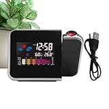 Projection n'importe où : soyez témoin de l'affichage éclatant de ce réveil à projection, projetant des visuels clairs où vous le souhaitez. Avec une distance de projection de 1 à 5 m, profitez de la clarté et de la commodité de cet appareil à son plein potentiel