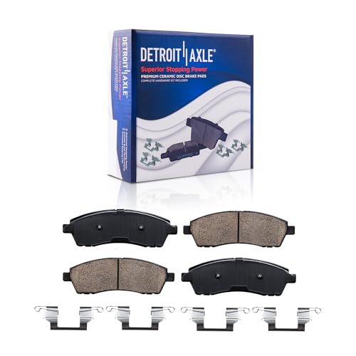Image of Detroit Axle - Rear Brake Kit for Ford 2000-2005 Excursion, 1999-2004 F-250 | F-350 Super Duty, Drilled & Slotted Disc Brake Rotors Ceramic Brake Pads w /Hardware 2001 2002 2003 Replacement