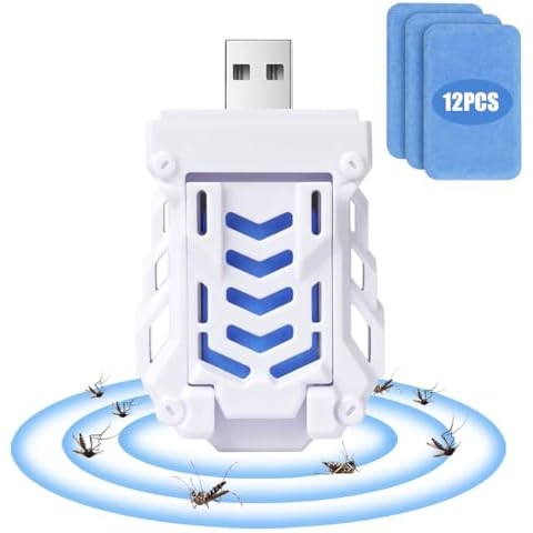 AOOWU USB Mosquito Repellent Plug In Mosquito Killer, 12 PCS Indoor Insect Repellent Plug In, Mosquito Killer, Portable Electric Mosquito Repeller Cover