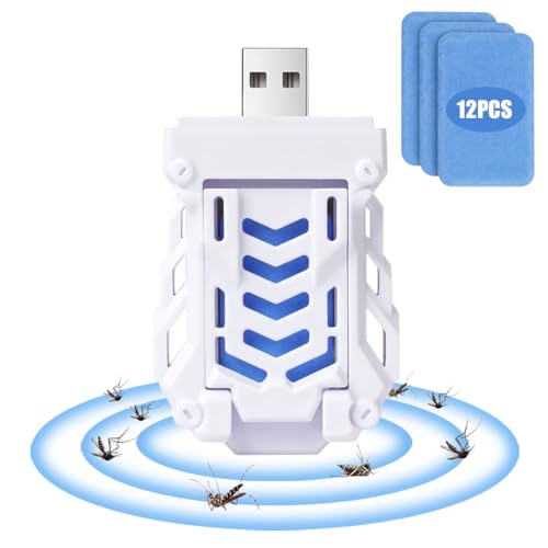 AOOWU USB Mosquito Repellent Plug In Mosquito Killer, 12 PCS Indoor Insect Repellent Plug In, Mosquito Killer, Portable Electric Mosquito Repeller, Summer Sleep Insect repellent