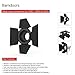 Aputure 4-leaf Barndoors for Aputure 120D Mark 2, 120D, 300D - Black Aluminum with Honeycomb Grid, Includes 4-leaf Velvet Fabric, Magnetic Gel Holder, 30 Honeycomb Grid, Black Reflector Dish