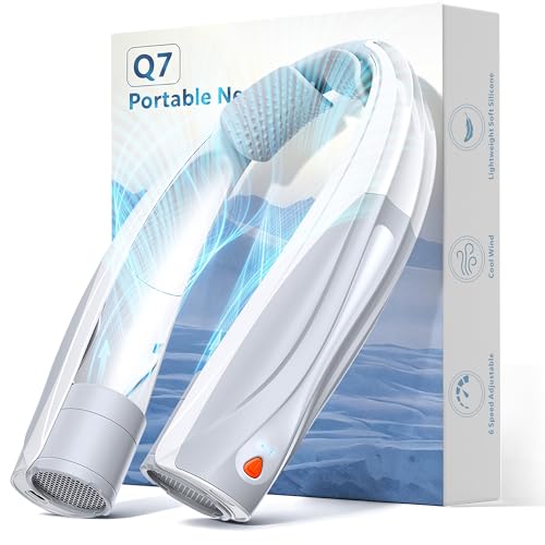 Vexolta Portable Neck Fan, 6000mAh Personal Fan, 360° Cooling Rechargeable Wearable Fan, 6 Speeds Adjustable Hands Free Fan for Travel Outdoor, Office, Ideal Summer Gifts for Men Women