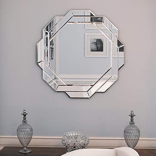 Kenroy Home Modern Wall Mirror, 34 Inch Height, 34 Inch Diameter, 1 Inch Ext With Glass Finish #TOP7