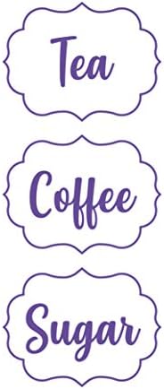 Coffee Tea Sugar Canister Stickers Self-Adhesive Waterproof Vinyl Kitchen Decal (Brushed Rose Gold)