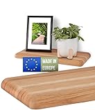 WOOWOOD ® Schweberegal-30x15cm [Massives Eichenholz ] - Extrem Stabiles & Elegantes Wandregal I Wandregal Holz I Wandregal Klein I Regal Klein I Mini Regal