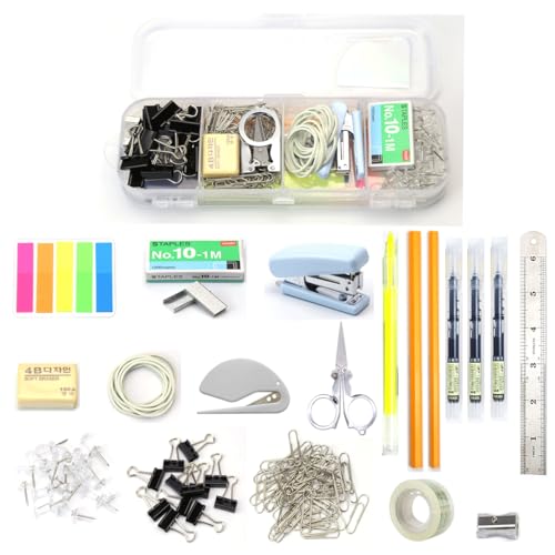 SMAROICE 136 Pcs Portable Office Supplies Kit with Desk organizer
