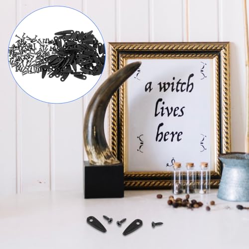Image of Mabor 100Pcs Picture Frame Backing Clips Black Back Pictures Frame Hardware Backing Clips Metal Turn Button with Screws for Hanging Artwork Decoration