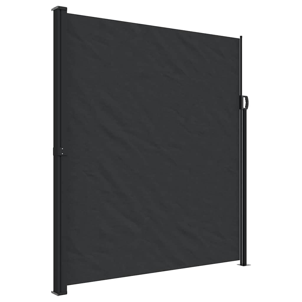 Auvent latéral rétractable noir 220x600 cm pour protection solaire de terrasse