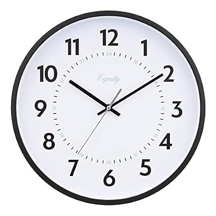 Equity by La Crosse 14 Inch Basics Commercial Quartz Wall Clock, Pack of 1 , Black product