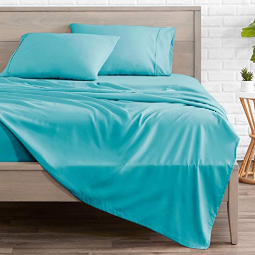 Bare Home Split King Sheet Set - 1800 Ultra-Soft (Split King, Aqua)