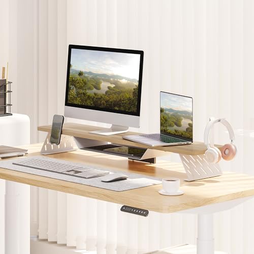 Fenge Dual Monitor Stand, Wooden De...