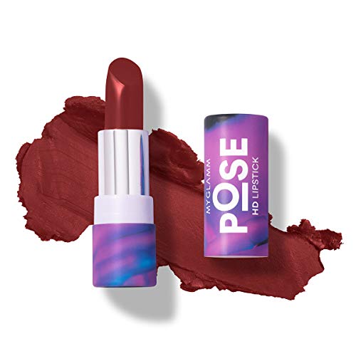 Image of MyGlamm POSE HD Lipstick-Deep Rose Red (Red)-4 gm | Matte Lipstick | Enriched with Moringa oil & Vitamin E | Long-lasting & Moisturising