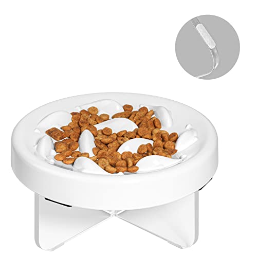 Msbc Raised Cat Slow Feeder Bowl With Acrylic Stand, Elevated Melamine Slow Feed Cat Dish, Non-Slip Pet Puzzle Feeder For Slow Healthy Eating, Anti-Choking Prevents Obesity Pet Bowl For Kitty, Kitten #TOP20