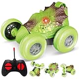 Dinosaur RC Stunt Car for Kids, 2.4GHz Remote Control Car with 360° Rotating & Flip, Double-Sided Rechargeable RC Car Toy for Boys Girls Age 4-8
