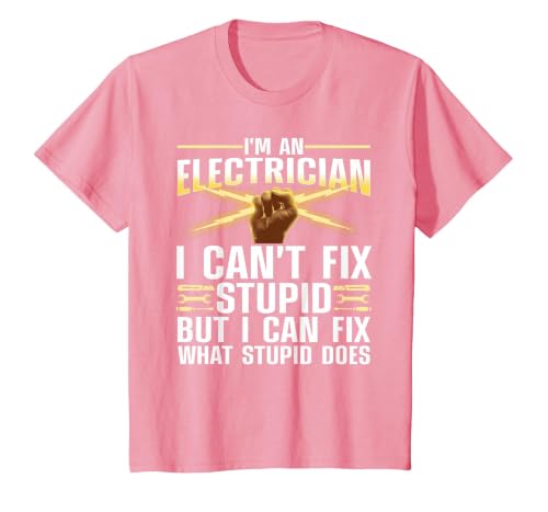 Funny Electrician for Men Women Journeyman Lineman T-Shirt, Youth, Pink, X-Small