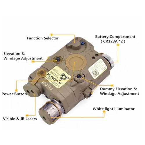 HWZ PEQ-15 Style Battery Case Box LED Flashlight DE Tan for AEG GBB CQB tb67 – vue 6