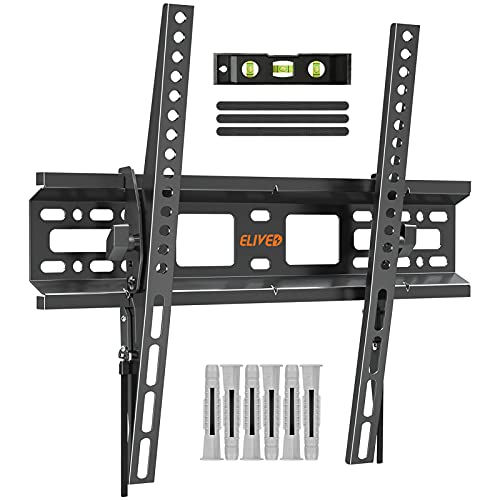 ELIVED TV Wandhalterung Neigarbar Fernseher Wandhalterung für die meisten 26-55 Zoll Flach & Curved LED, LCD, OLED, Plasma TVs bis zu 45kg, mit Max VESA 400x400mm, EV007