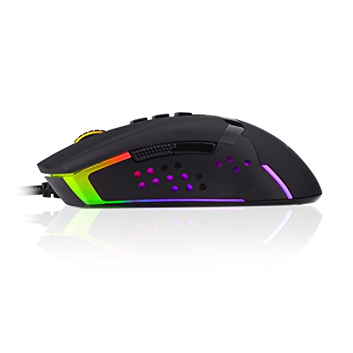Redragon M712 Wired Gaming Mouse RGB LED Backlit MMO, 9 Button Ambidextrous Macro Programmable Computer Mice, Octopus, 10000 DPI for Windows PC Gamer (Wired RGB Backlit) - Thumbnail 5