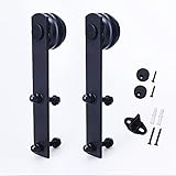 SMARTSTANDARD Sliding Barn Door Hardware Hangers 2pcs (Black) (Mini I-Shape Hangers)(Cabinet NOT Included)