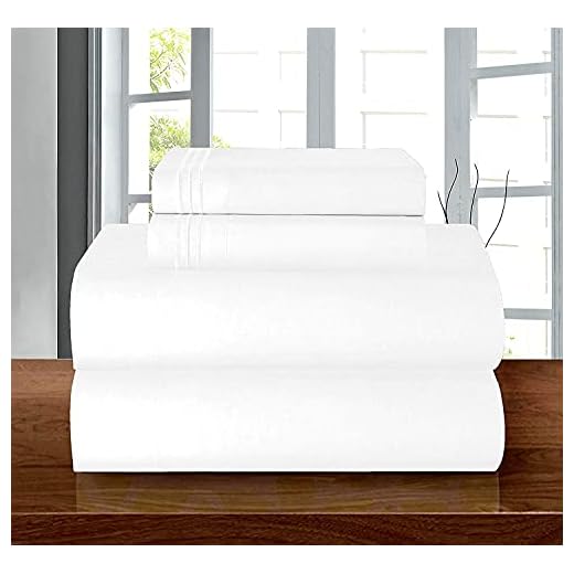Elegant Comfort Luxury Soft 1500 Thread Count Egyptian 4-Piece Premium Hotel Quality Wrinkle Resistant Coziest Bedding Set, All Around Elastic Fitted Sheet, Deep Pocket up to 16inch, Queen, White