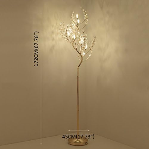 Floor Lamps Indoor Lighting Standing Light LED Crystal Floor Lamp, Single Stem, Tree Rake Design, Height 67.76", G4 LED, European-Style Creative Living Room Bedside Bedroom Floor Lamps