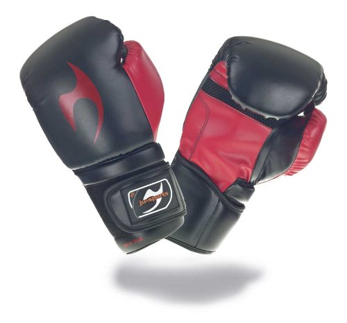 Ju-Sports Boxhandschuhe Sparring Solid Basic - Guantes de Boxeo para Combate, Color Negro/Rojo, Talla L Cover