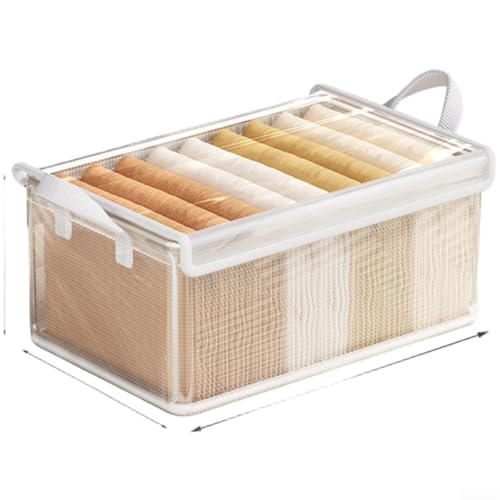 Glomc Lot de 2 boîtes de rangement pliables en PVC avec cadre en acier transparent (D)