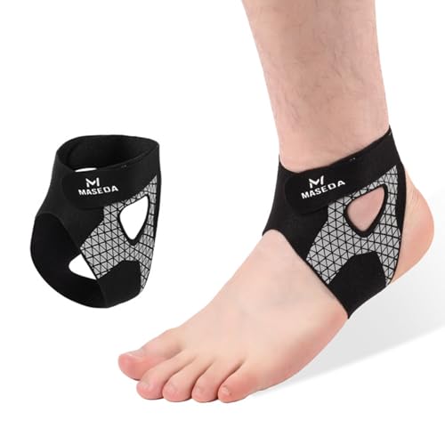 Vyranut Chevillère Sportive 2 Pièces – Support de Cheville en Nylon Respirant avec Double Bande Réglable en U – Unisexe, Idéale pour Course, Football, Fitness, Randonnée(L)