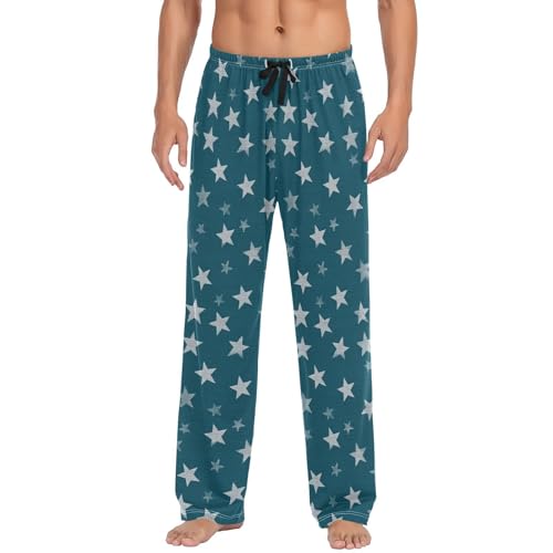 Pentagram Star Men’s Pajama Bottoms Soft Lightweight Lounge Pants with Elastic Drawstring Waist3