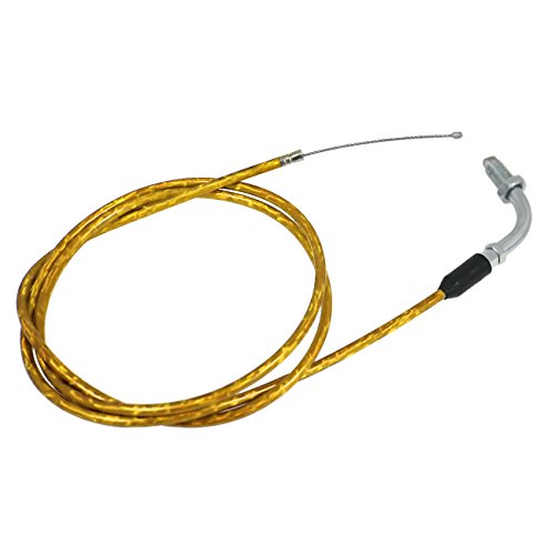 Image of 59 inch Clutch Cable Line and 51 inch Gas Throttle Cable for 2 Stroke 49cc 50cc 60cc 80cc 100cc Motorized Bicycle Push Bike Parts yellow