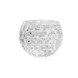 Glass Bubble Bowl Vase (H-11.5cm W-15cm, caliber-11cm，1.414Kg), Glass Round Bowl Terrarium, Globe Flower Vase for Flower Centerpiece